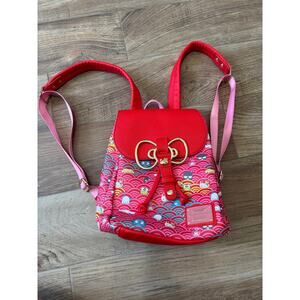 Loungefly Sanrio 60th Anniversary Gold Bow AOP Mini Backpack